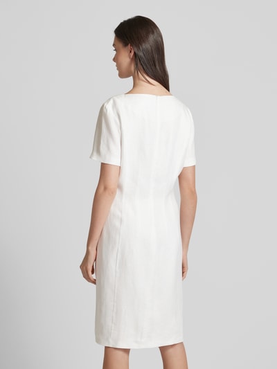 WHITE LABEL Knielanges Kleid mit V-Ausschnitt Offwhite 5