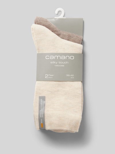 camano Socken mit Label-Detail Modell 'SILKY FEEL' Beige 3