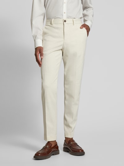 SELECTED HOMME Slim fit pantalon met structuurmotief, model 'AITOR' Offwhite - 4