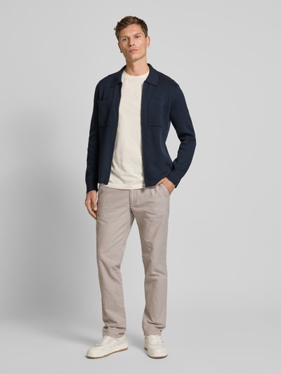 Marc O'Polo Regular Fit Strickjacke aus reiner Baumwolle mit aufgesetzten Brusttaschen Marine 1