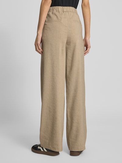 Drykorn Straight leg linnen broek met elastische band, model 'CONSIDER' Beige - 5