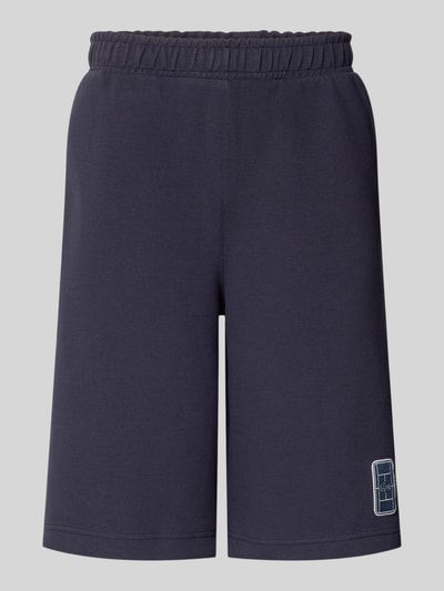 Productfoto, Relaxed Fit Sweatshorts uit katoenmix van Lacoste in donkerblauw, structuur met glad oppervlak, heren sweatshorts