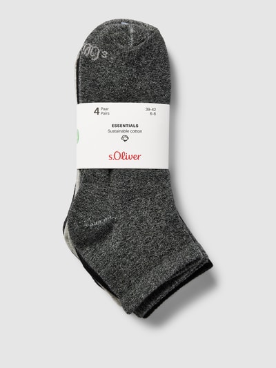 s.Oliver RED LABEL Socken mit Label-Detail im 4er-Pack Modell 'Quarter' Anthrazit Melange 3