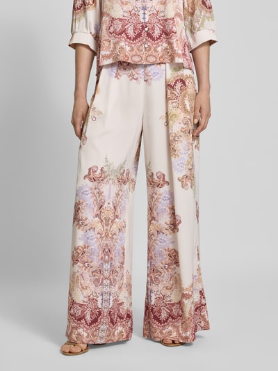 Neo Noir Wide leg stoffen broek met bandplooien, model 'Mana Artist' Rosé - 4