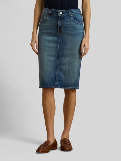 Lauren Ralph Lauren Regular Fit Midi-Rock aus Denim Jeansblau 4