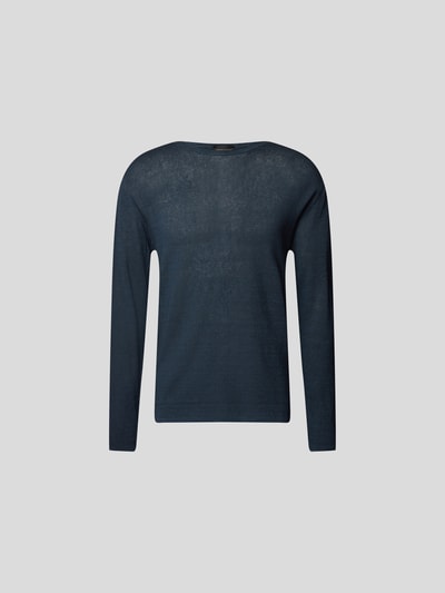 Roberto Collina Longsleeve mit Rundhalsausschnitt Dunkelblau 2