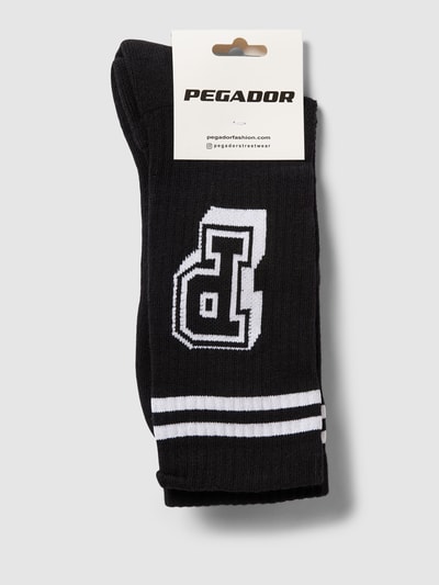 Pegador Socken mit Label-Print Modell 'Haig' Black 3