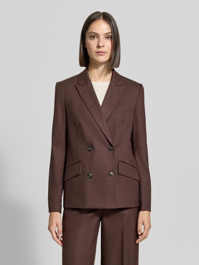 Christian Berg Woman Selection oversized blazer met viscose Donkerbruin - 4