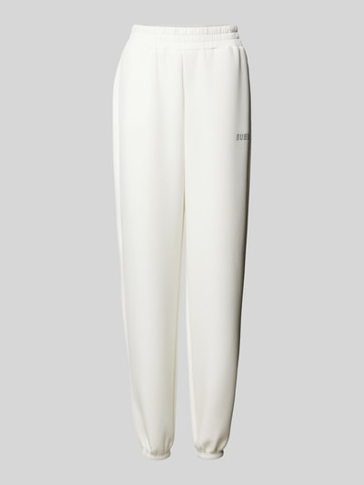 Guess Activewear Tapered Fit Sweatpants mit Label-Print Modell 'CECILIA' Offwhite 2