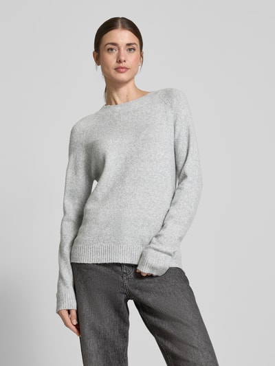 Vero Moda Regular Fit Strickpullover mit Stretch-Anteil Modell 'DOFFY' Hellgrau Melange 4