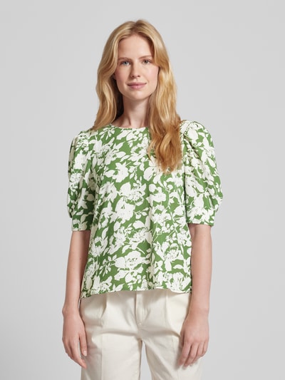 Vero Moda Bluse mit floralem Muster Modell 'FREJ' Oliv 4