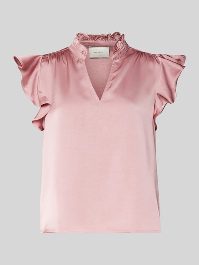 Neo Noir Regular fit blousetop met opstaande kraag, model 'Stella' Rosé - 2