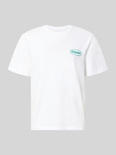 Produktfoto, weißes Herren T-Shirt aus Reine Baumwolle Straight Fit mit Logo-Print, Modell 'RIVIERA VINTAGE POSTER' von JACK & JONES