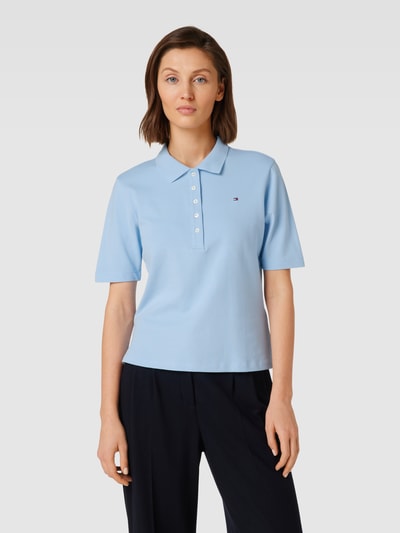 Tommy Hilfiger Poloshirt mit kurzer Knopfleiste Hellblau 4