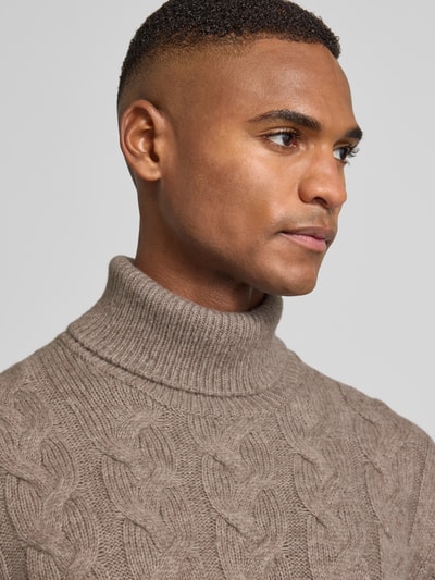 GRAN SASSO Sweter z dzianiny z golfem Piaskowy 3