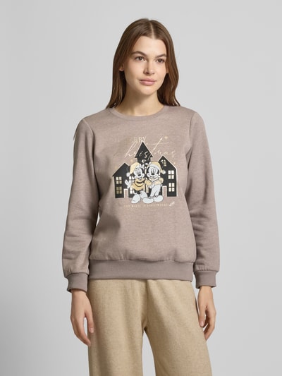 G&C Sweatshirt mit Rundhalsausschnitt Taupe Melange 4