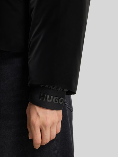 HUGO Kurtka pikowana o kroju regular fit z kapturem model ‘FLORITA’ Czarny 6