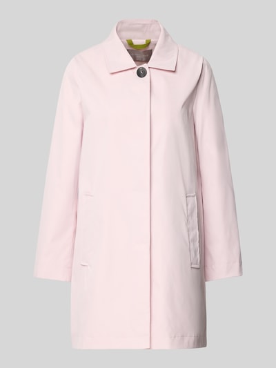 Produktfoto, Mantel mit verdeckter Knopfleiste und Eingrifftaschen von Christian Berg Woman Selection in zartem Rosa, gerader Schnitt, glatte Textur