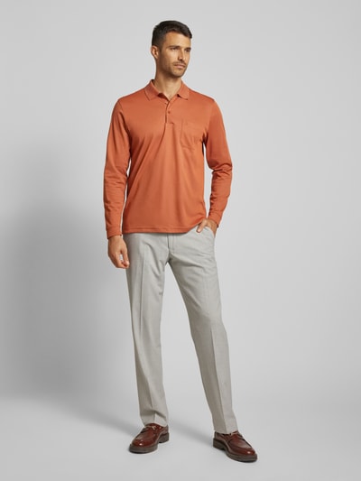 RAGMAN Regular fit poloshirt met borstzak Roestrood - 1