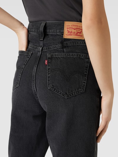 Levi's® Jeansy o kroju mom fit w jednolitym kolorze Czarny 3