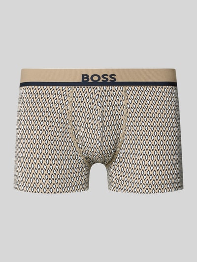 BOSS Obcisłe bokserki w kroju regular fit z mieszanki bawełny model 'TRUNK 365' Beżowy 1