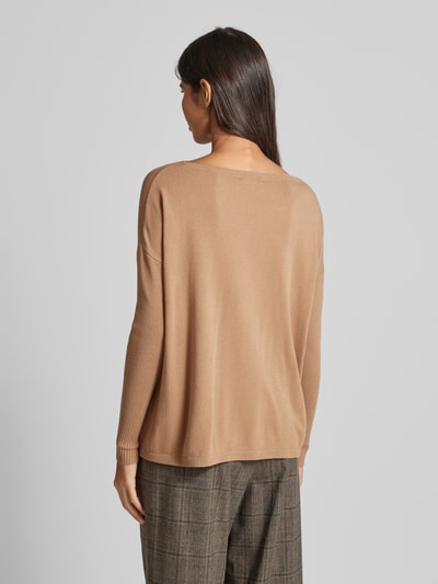 More & More Gebreide pullover met ribboorden Beige - 5