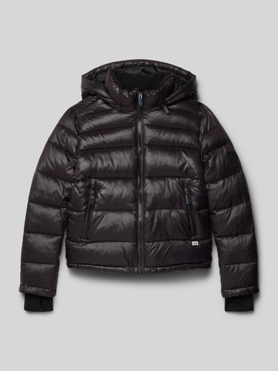 CARS JEANS Gewatteerd jack met capuchon, model 'Wolves' Zwart - 1