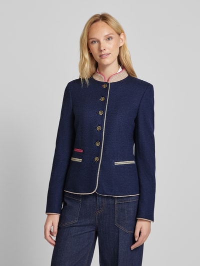 WHITE LABEL Getailleerde blazer met opstaande kraag Marineblauw - 5