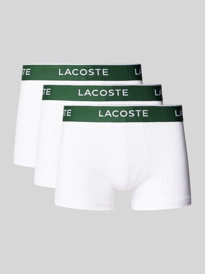 Lacoste Obcisłe bokserki z elastycznym paskiem z logo w zestawie 3 szt. Biały 1