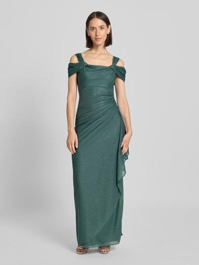 Vera Mont Avondjurk in off shoulder-look met plooien Groen - 4