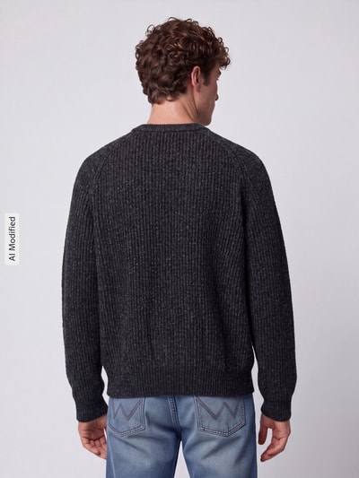BOSS Orange Regular fit pullover van wolmix model 'Kepler' Zwart - 5