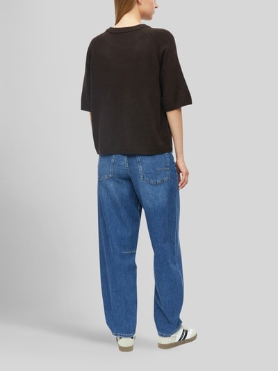 s.Oliver RED LABEL relaxed fit pullover met alpaca-aandeel Donkerbruin - 5