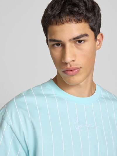KARL KANI T-shirt met labelstitching Oceaanblauw - 3