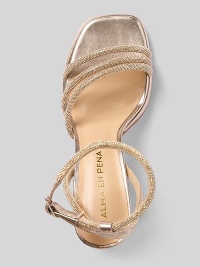 ALMA EN PENA Sandalette mit Strasssteinbesatz Metallic Braun 3