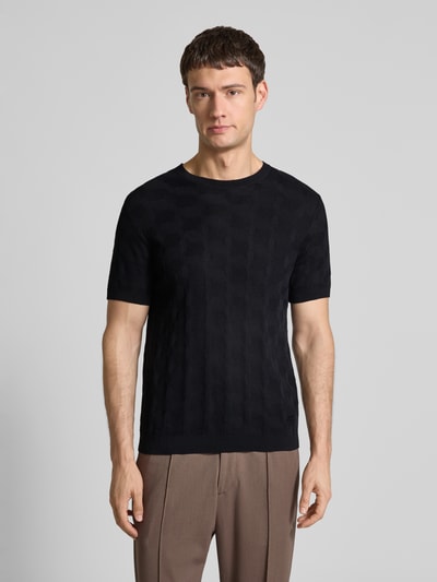 JOOP! Collection Bluzka z dzianiny z okrągłym dekoltem model ‘Mailon’ Czarny 4