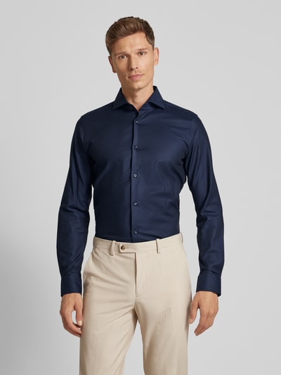 JOOP! Collection Slim fit zakelijk overhemd met haaikraag, model 'Pares' Donkerblauw - 4