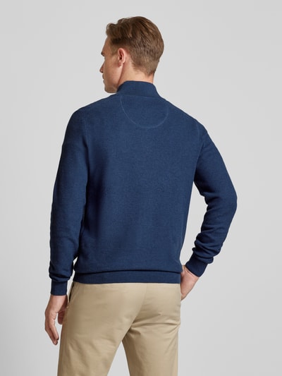 Fynch-Hatton Strickpullover mit Label-Stitching Rauchblau 5