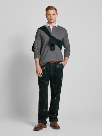 Polo Ralph Lauren Relaxed fit corduroy broek met motiefstitching, model 'WHITMAN' Olijfgroen - 1