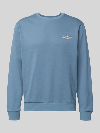 Jack & Jones Sweatshirt met labelprint Jeansblauw - 2