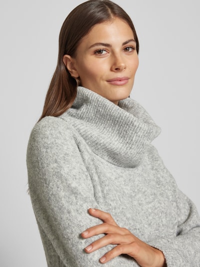 ZABAIONE Strickpullover mit gerippten Abschlüssen Hellgrau 3