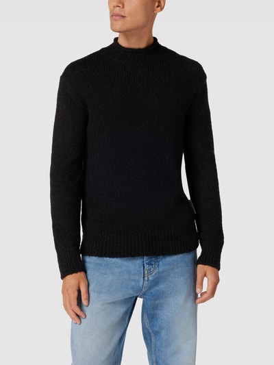 Marc O'Polo Strickpullover mit Stehkragen Modell 'Edge' Black 4