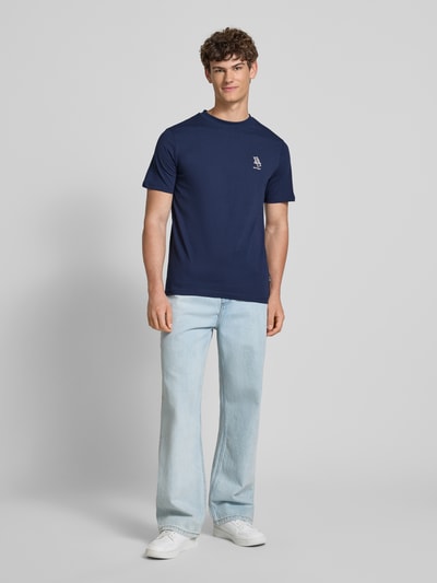 Blend T-Shirt mit Stitching-Detail Modell 'JEPPE' Marine 1