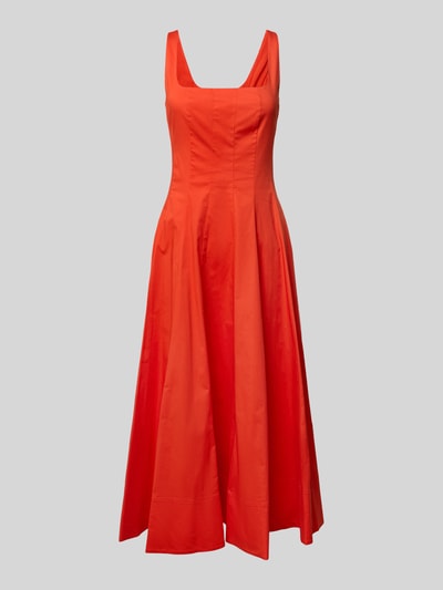 Staud Midikleid mit Karree-Ausschnitt Modell 'WELLS' Orange 2