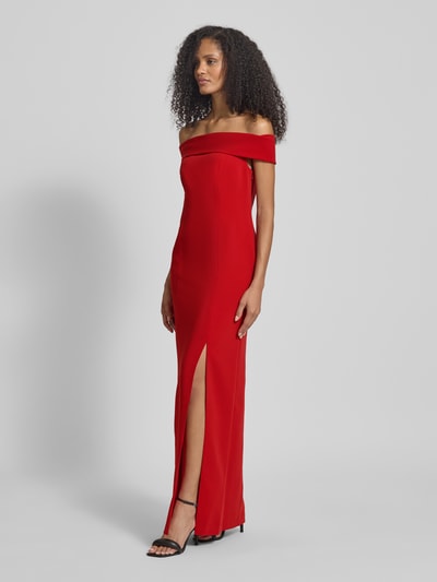 Lauren Ralph Lauren Abendkleid mit Carmen-Ausschnitt Rot 1