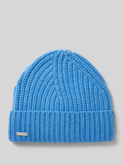 Seeberger Czapka beanie z detalem z logo Niebieski 1