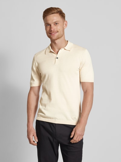 CK Calvin Klein Regular Fit Poloshirt mit Knopfleiste Beige 4