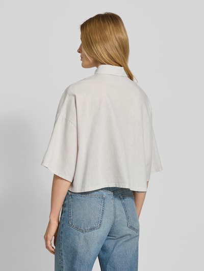 VILLA SOPHIE Cropped Bluse aus Leinen-Baumwoll-Mix Modell 'Quinn' Beige 5
