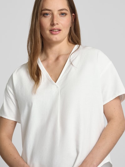 Vila Blusenshirt aus Viskose-Mix mit Leinen-Anteil Modell 'PRISILLA' Weiss 3