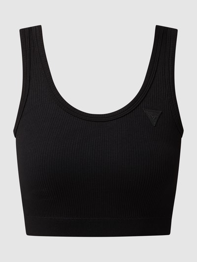 Guess Activewear Crop Top mit Rippenstruktur  Black 2