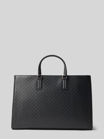 Produktfoto, Henkeltasche in Leder-Optik von Tommy Hilfiger, Optik: Unifarben, Magnetverschluss, geteiltes Hauptfach, Logo-Applikation aus Metall, Logo-Muster, Reißverschlussfach, Einschubfach, Tragehenkel